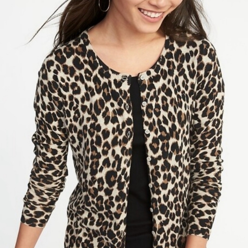 Leopard Print Women's Sweater Size M